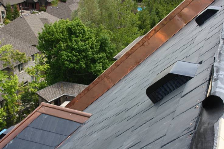 A metal roof installation in progress by experts at Davidoff Roofing 