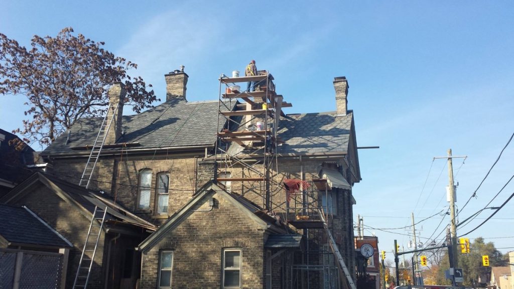 Historic roof restoration in Downtown, London, Ontario