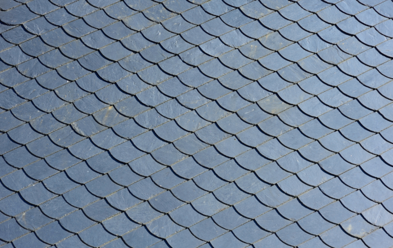 Slate tiles installed on a roof