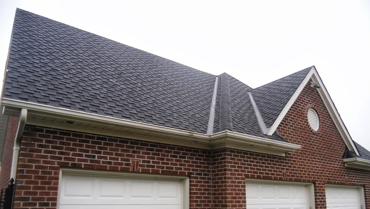 Asphalt shingles installed on a residential roof