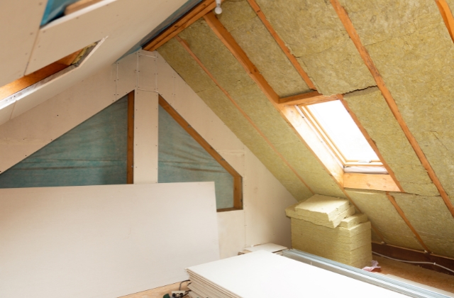 House with attic insulation.